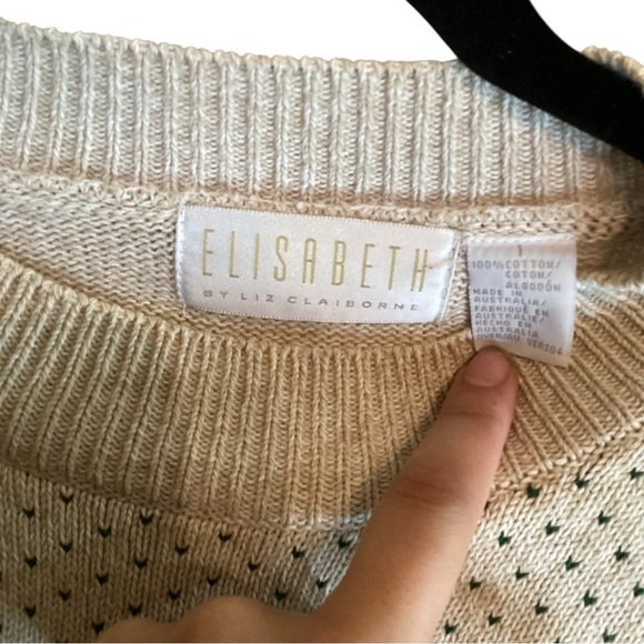 Sale $35 🎅🏼 Vintage Liz Claiborne Christmas Cream Crew Neck Sweater - Picture 4 of 6
